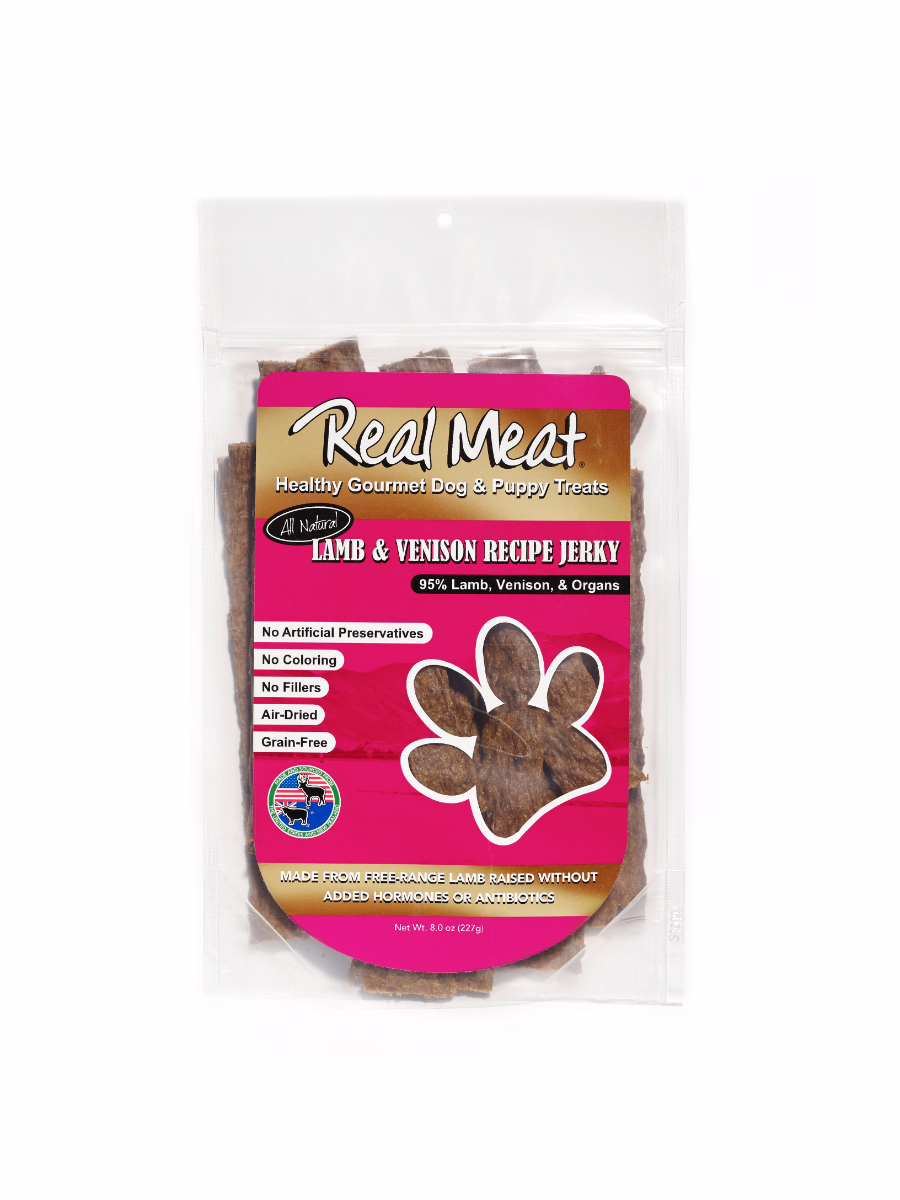 Lamb Venison Dog Treats 8oz by Real Meat